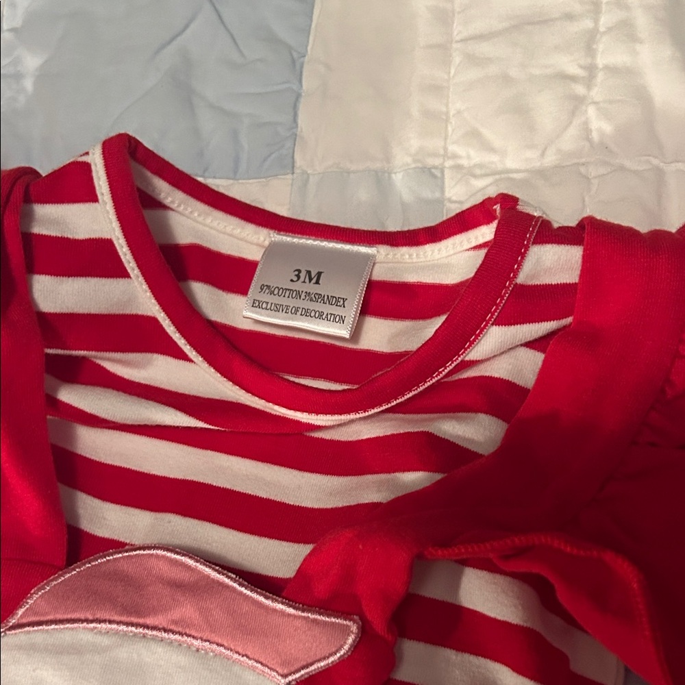 Red Santa Ruffle Two Piece Set for Baby - Picture 2 of 6